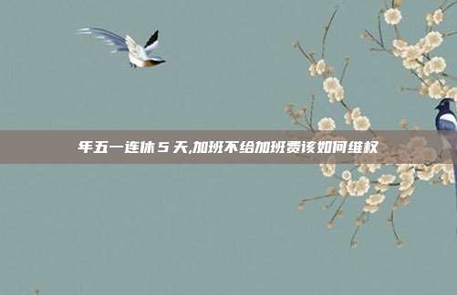 年五一连休５天,加班不给加班费该如何维权