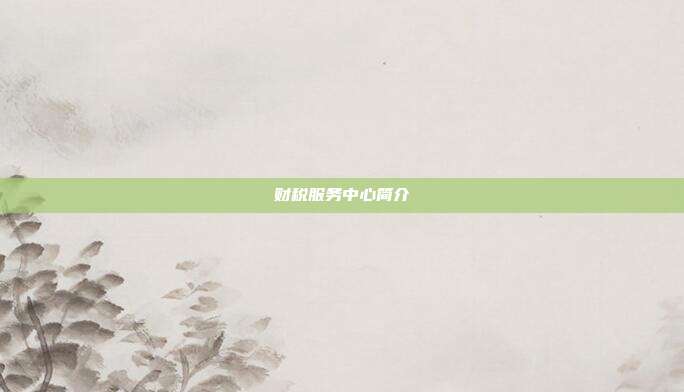 财税服务中心简介