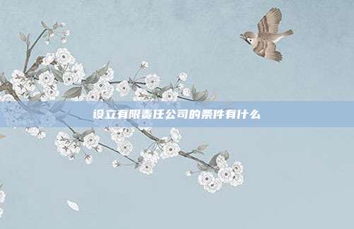 设立有限责任公司的条件有什么