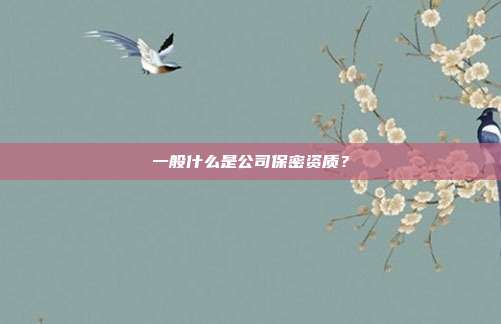 一般什么是公司保密资质？