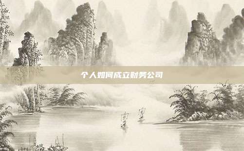 个人如何成立财务公司