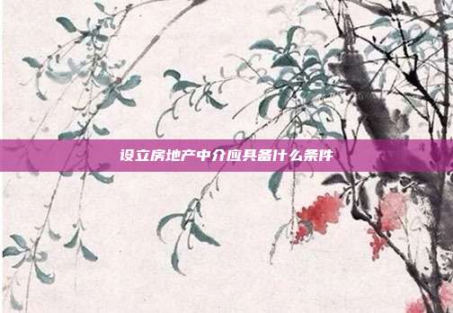 设立房地产中介应具备什么条件