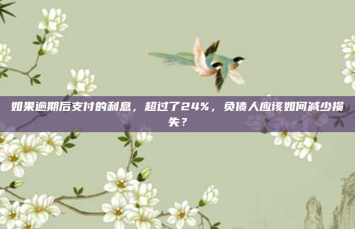 如果逾期后支付的利息，超过了24%，负债人应该如何减少损失？