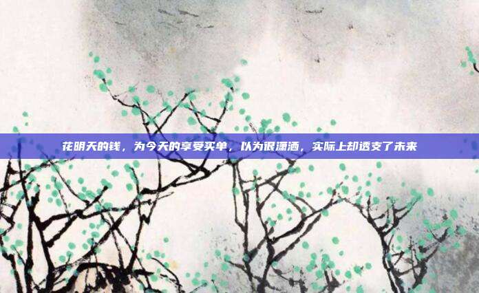花明天的钱，为今天的享受买单，以为很潇洒，实际上却透支了未来