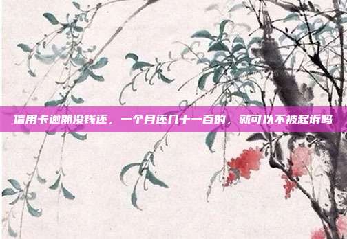 信用卡逾期没钱还，一个月还几十一百的，就可以不被起诉吗