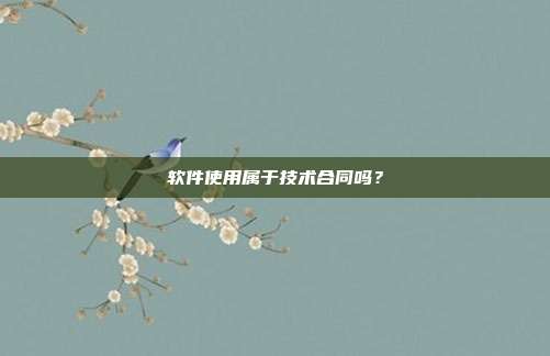 软件使用属于技术合同吗？