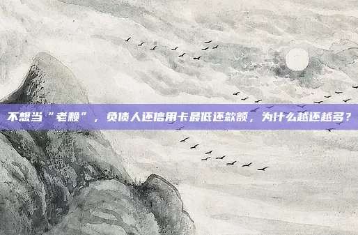 不想当“老赖”，负债人还信用卡最低还款额，为什么越还越多？