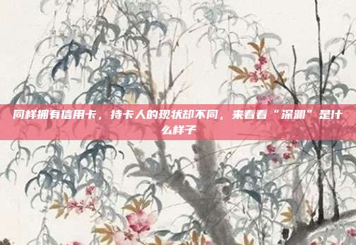 同样拥有信用卡，持卡人的现状却不同，来看看“深渊”是什么样子