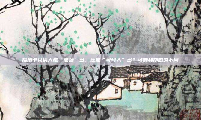 信用卡负债人是“老赖”多，还是“可怜人”多？可能和你想的不同