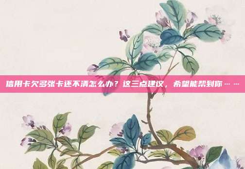 信用卡欠多张卡还不清怎么办？这三点建议，希望能帮到你……