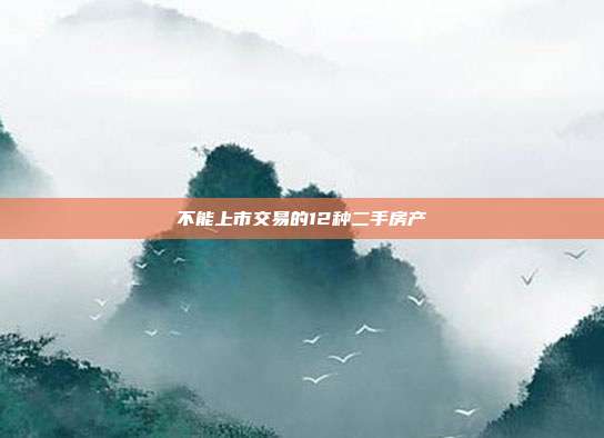 不能上市交易的12种二手房产