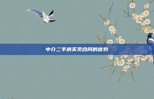 中介二手房买卖合同的优势