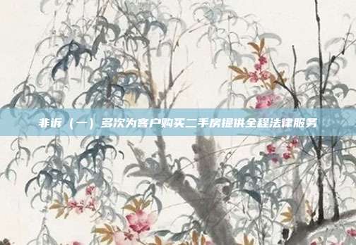 非诉(一)多次为客户购买二手房提供全程法律服务