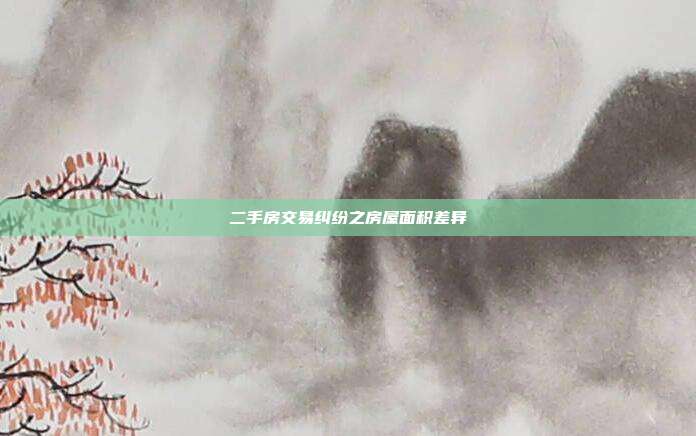 二手房交易纠纷之房屋面积差异