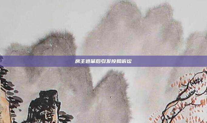 房主逃窜后引发按揭诉讼