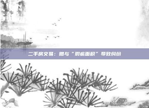 二手房交易:赠与“瑕疵面积”导致纠纷