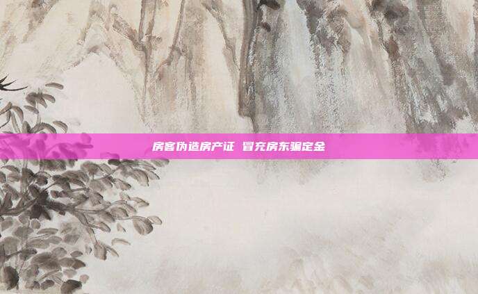 房客伪造房产证 冒充房东骗定金