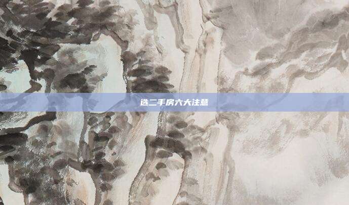 选二手房六大注意