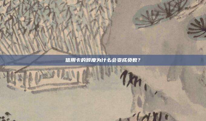 信用卡的额度为什么会变成负数?