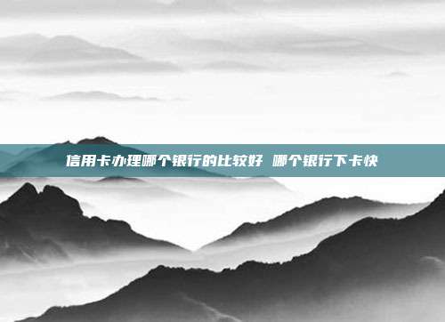 信用卡办理哪个银行的比较好 哪个银行下卡快