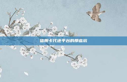 信用卡代还平台的那些坑