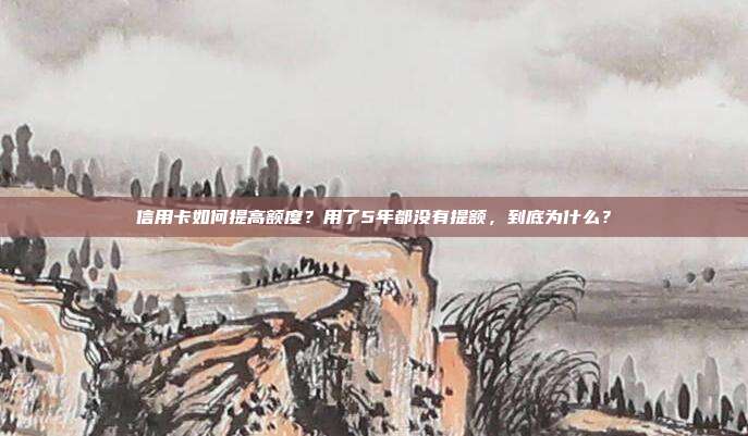 信用卡如何提高额度？用了5年都没有提额，到底为什么？