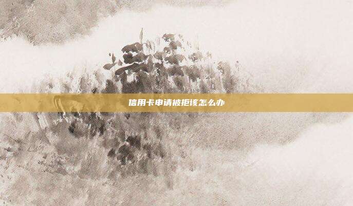 信用卡申请被拒该怎么办