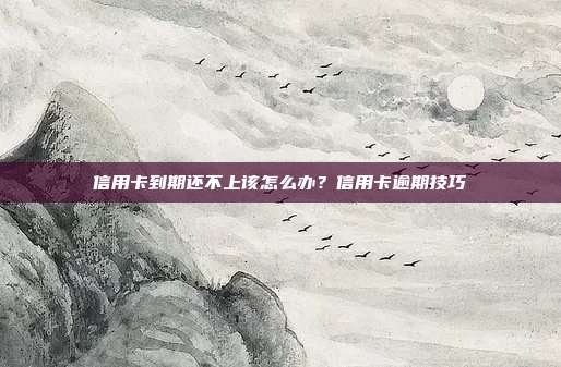 信用卡到期还不上该怎么办？信用卡逾期技巧