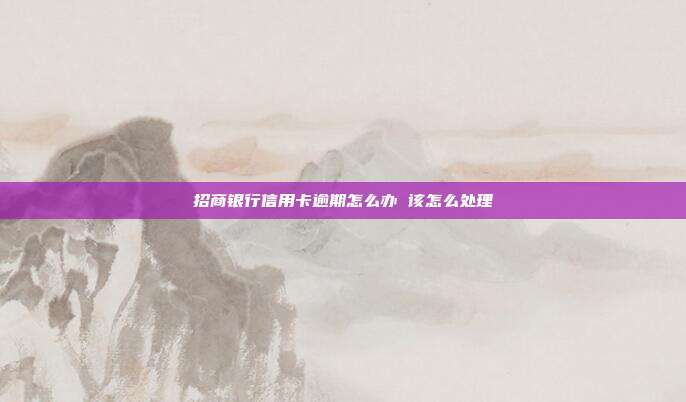 招商银行信用卡逾期怎么办 该怎么处理