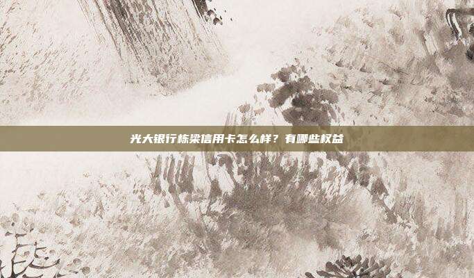 光大银行栋梁信用卡怎么样？有哪些权益