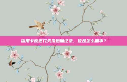 信用卡晚还几天没逾期记录，这是怎么回事？