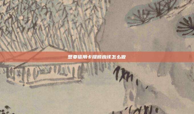 想要信用卡提额应该怎么做