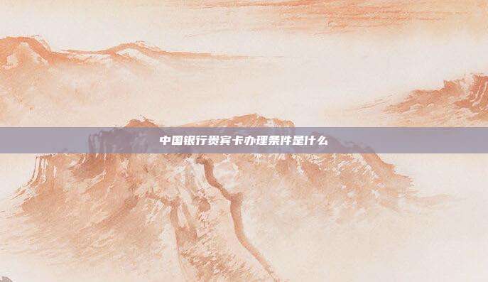 中国银行贵宾卡办理条件是什么
