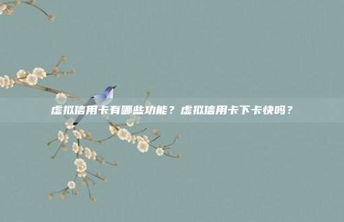 虚拟信用卡有哪些功能？虚拟信用卡下卡快吗？