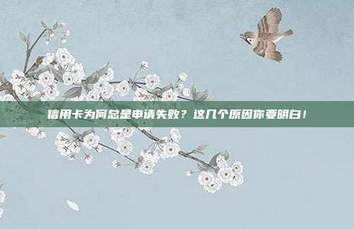 信用卡为何总是申请失败？这几个原因你要明白！