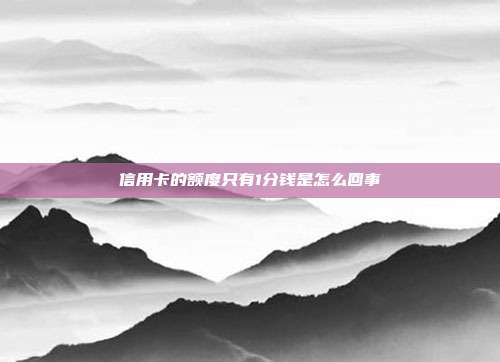信用卡的额度只有1分钱是怎么回事