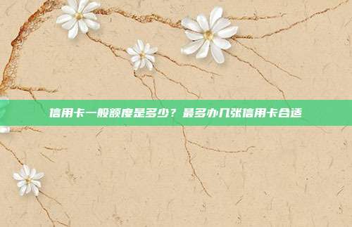 信用卡一般额度是多少？最多办几张信用卡合适