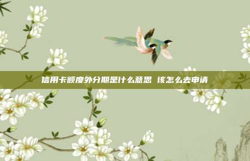 信用卡额度外分期是什么意思 该怎么去申请