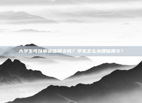 大学生可以申请信用卡吗？学生怎么办理信用卡？