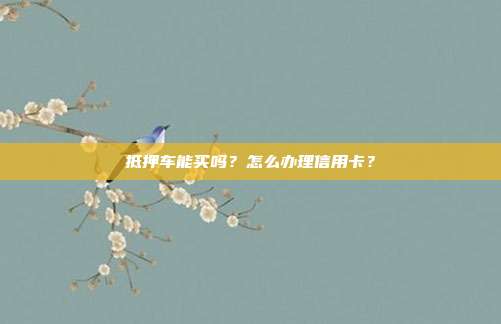 抵押车能买吗？怎么办理信用卡？