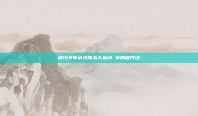 信用卡申请进度怎么查询 有哪些方法