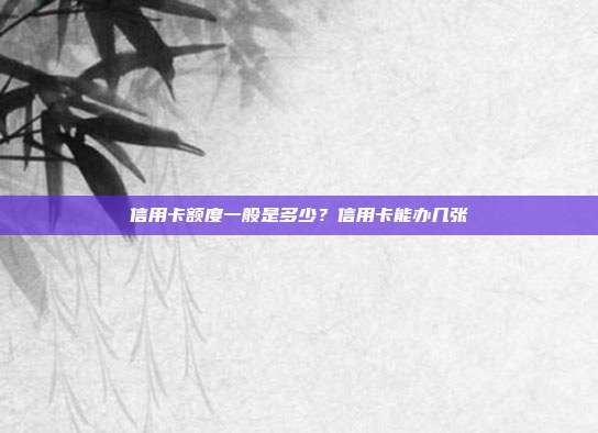 信用卡额度一般是多少？信用卡能办几张