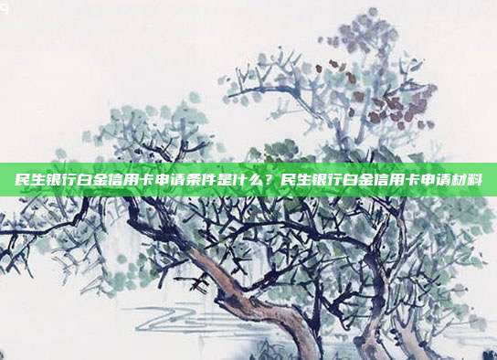 民生银行白金信用卡申请条件是什么?民生银行白金信用卡申请材料