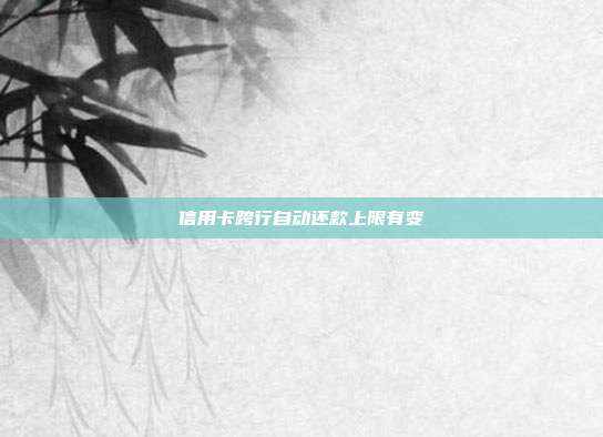 信用卡跨行自动还款上限有变