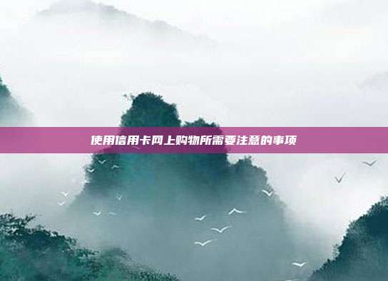 使用信用卡网上购物所需要注意的事项