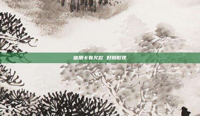 信用卡有欠款 好别取现