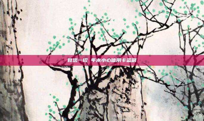 教您一招 年末小心信用卡盗刷