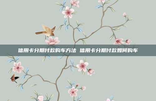 信用卡分期付款购车方法 信用卡分期付款如何购车