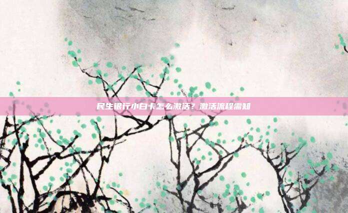 民生银行小白卡怎么激活？激活流程需知