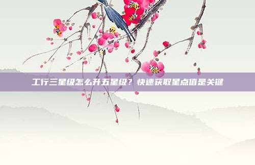 工行三星级怎么升五星级?快速获取星点值是关键